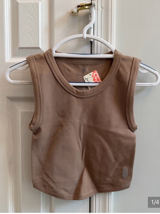 FP Movement by Free People Tops - FP Movement by Free People Brown Ribbed Cropped Tank